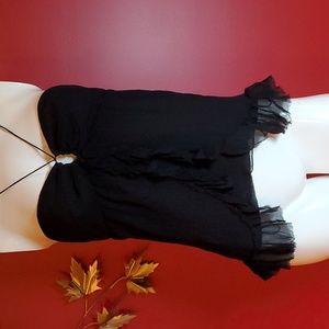 Rebecca Taylor black bustier designer bustier top Size 6